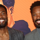Yahya Abdul-Mateen II and Corey Hawkins at a photo call for the revival of the play “TopDog/UnderDog” on August 25, 2022 in New York City.